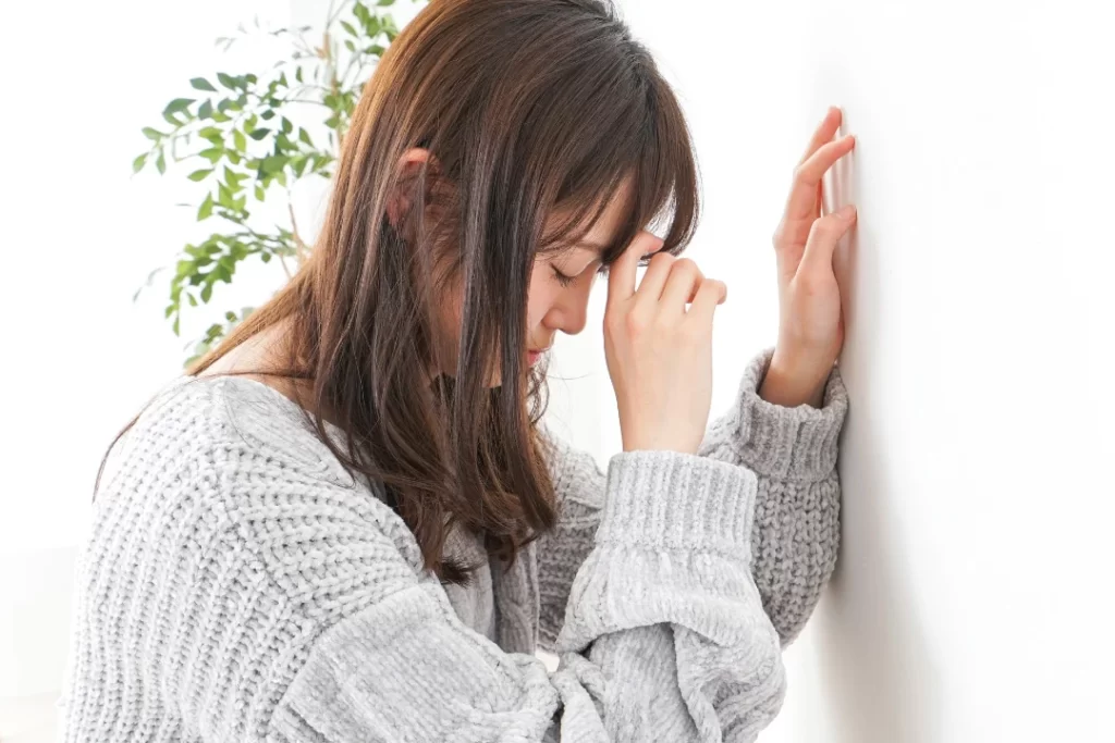 A young girl suffering from anemia. 