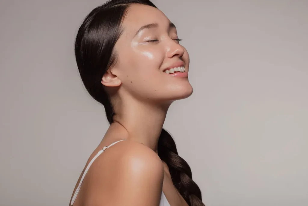 A young girl having healthy skin. 