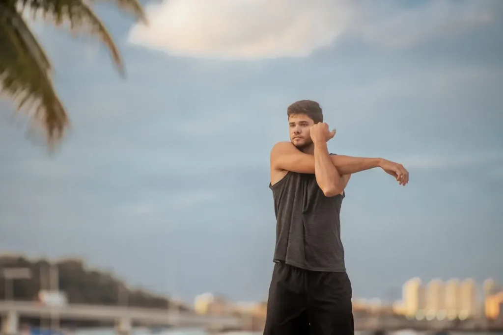 A boy doing exercise. 