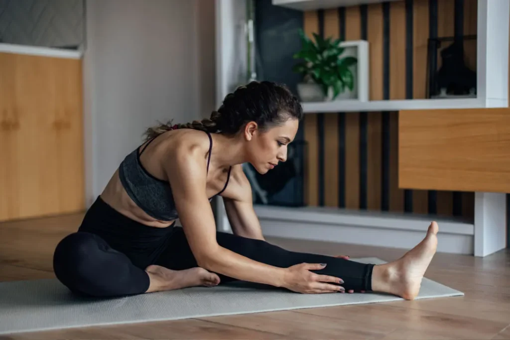 Lady doing exercise. 